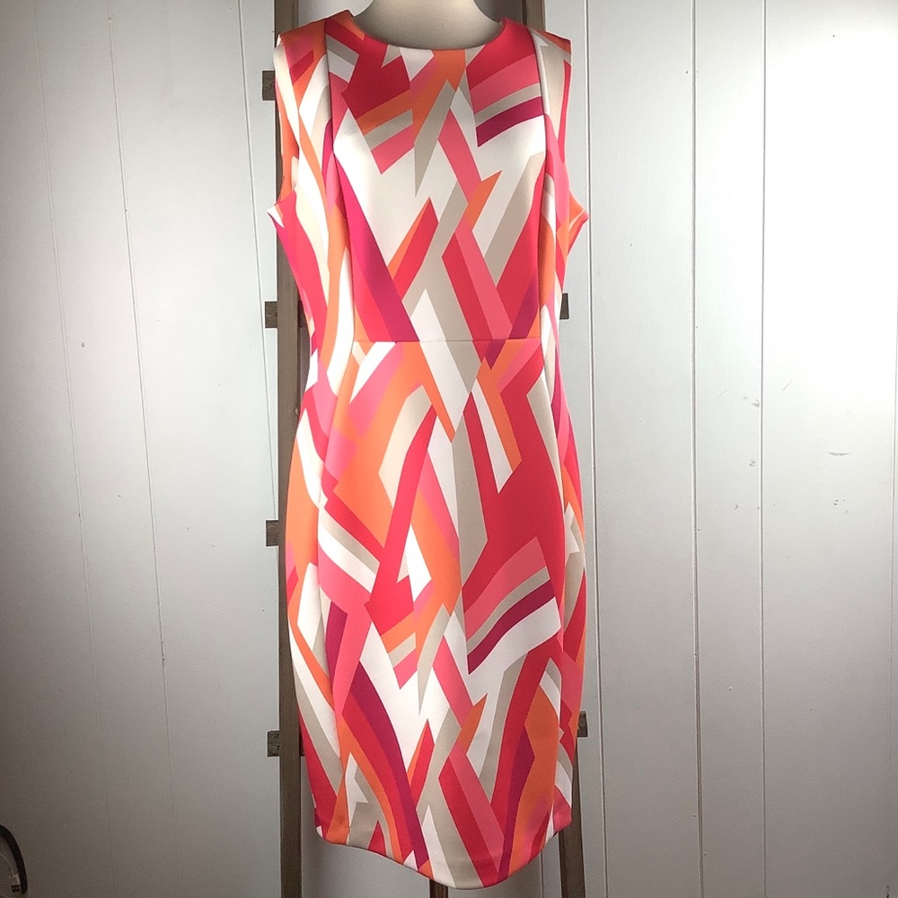 Calvin Klein Geometric Design Dress Sz 14